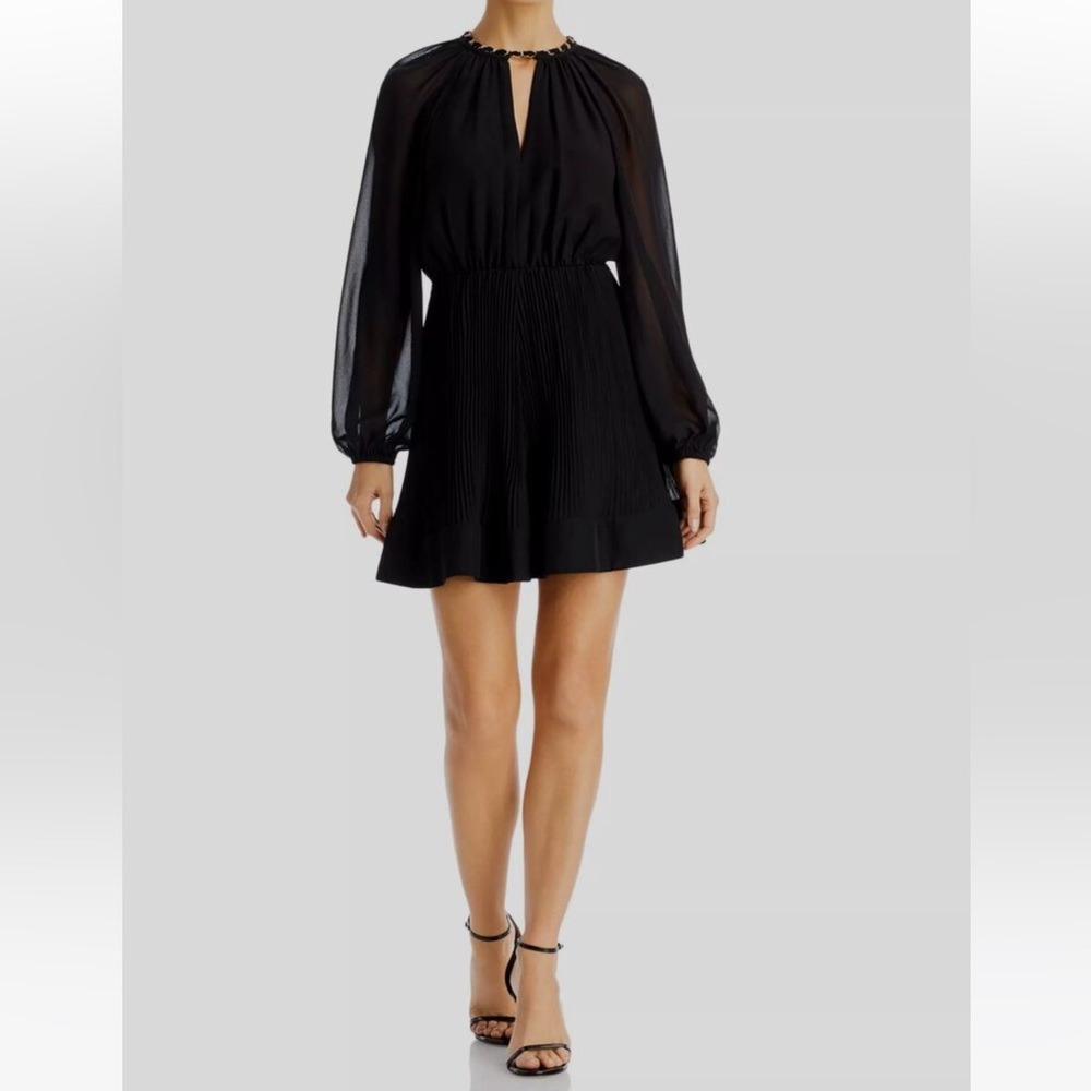 Milly Black Pleated Mini Skirt Dress